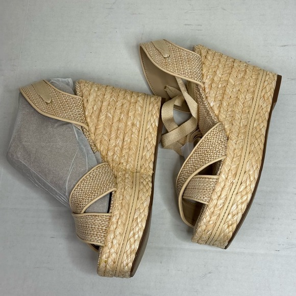 Sam Edelman Tan Vaughn Open Toe Wedges NEW Size 9M - Picture 5 of 10